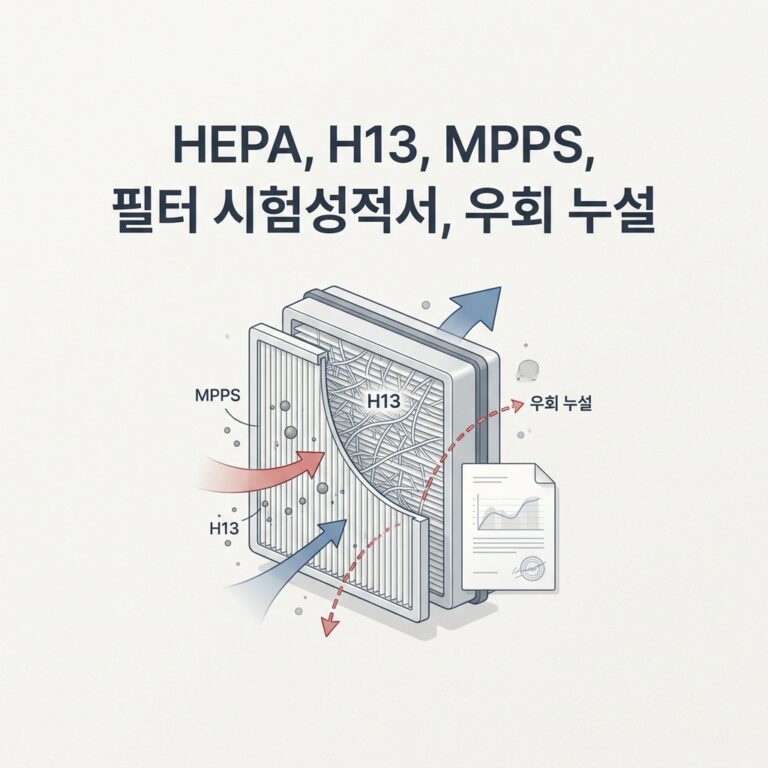 ai thumbnail minimal HEPA H13 MPPS 필터 시험성적서 우회 누설 1791370721