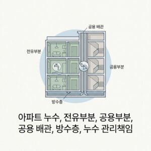 ai thumbnail minimal 아파트 누수 전유부분 공용부분 공용 배관 방수층 누수 관리책임 1791607002