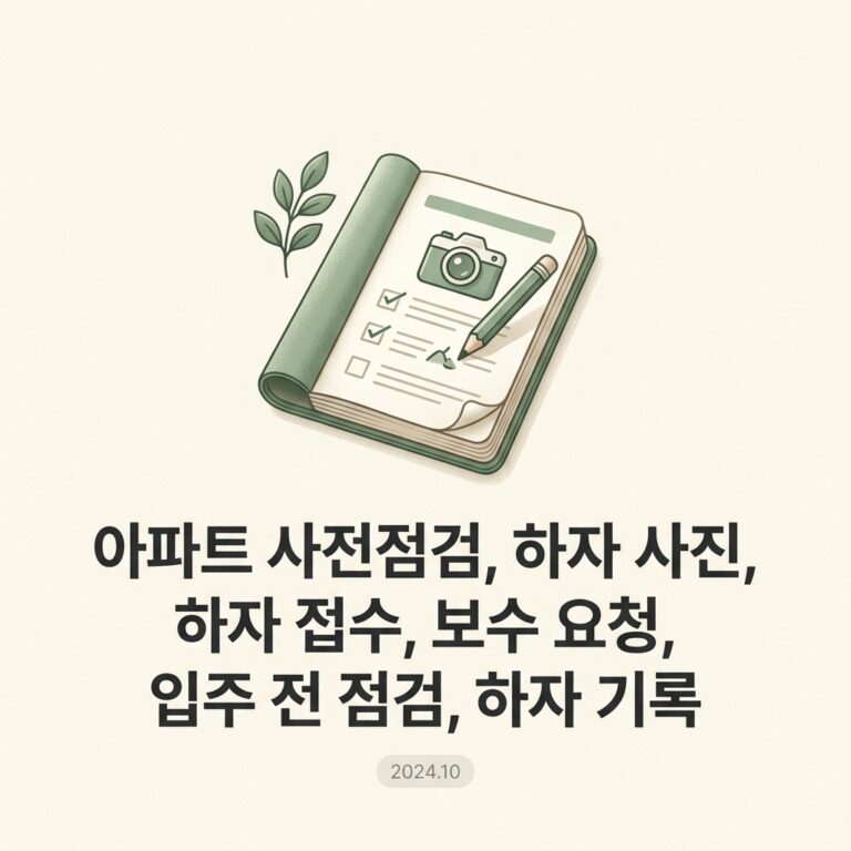 ai thumbnail minimal 아파트 사전점검 하자 사진 하자 접수 보수 요청 입주 전 점검 하자 기록 1791542160