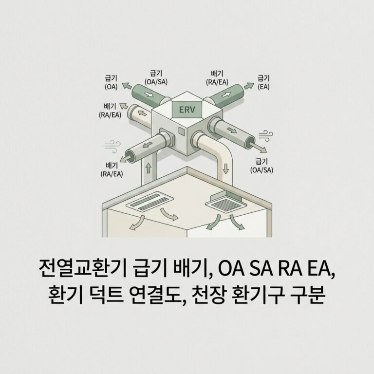 ai thumbnail minimal 전열교환기 급기 배기 OA SA RA EA 환기 덕트 연결도 천장 환기구 구분 1791474130