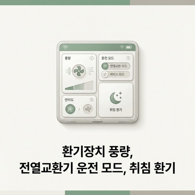 ai thumbnail minimal 환기장치 풍량 전열교환기 운전 모드 취침 환기 1791433572