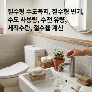 ai thumbnail photography 절수형 수도꼭지 절수형 변기 수도 사용량 수전 유량 세척수량 절수율 계산 1791563178
